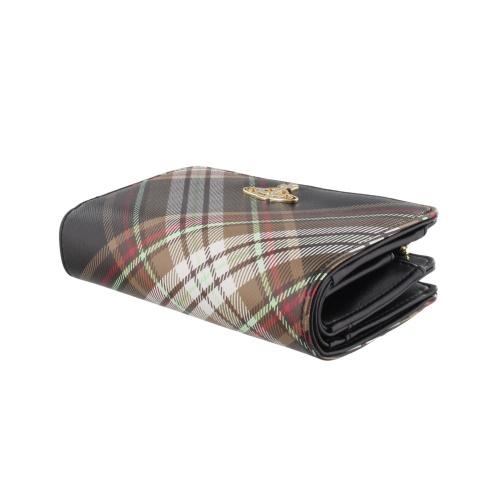 ヴィヴィアンウエストウッド 二つ折り財布 レディース DERBY マルチカラー Vivienne Westwood 51080028U D101 TARTAN BROWN/BLACKの画像
