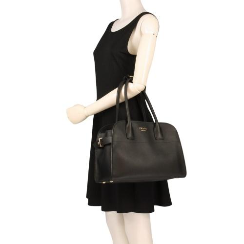 プラダ ハンドバッグ レディース SOFT GRAIN ブラック PRADA 1BG538 V