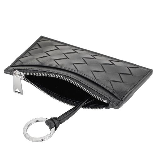ボッテガヴェネタ コインケース 小銭入れ キーリング メンズ イントレチャート INTRECCIATO ブラック BOTTEGA VENETA 608784 V48C3 8803の画像