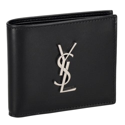 サンローラン 財布 二つ折り財布 モノグラム ブラック メンズ SAINT LAURENT PARIS 463249 0SX0E Yves Saint Laurent（イヴ・サンローラン） サンローラン 二つ折り財布