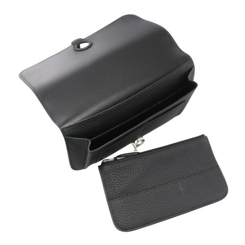 HERMES エルメス ドゴン GM ブラック シルバー金具 W刻印 : GINZA 