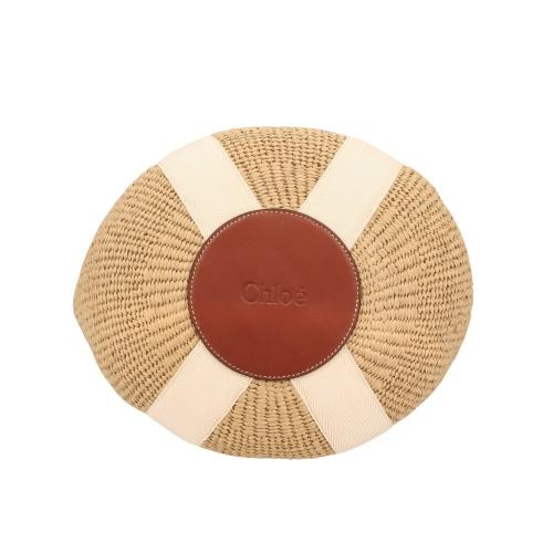 クロエ トートバッグ レディース ウッディ WOODY LARGE BASKET ベージュ CHLOE CHC22SS380 G55 101 WHITEの画像