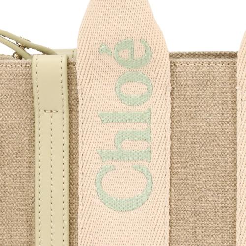クロエ トートバッグ レディース ウッディ WOODY SMALL TOTE&S ブラウン CHLOE CHC23AS397 L17 38A LIGHT EUCALYPTUSの画像