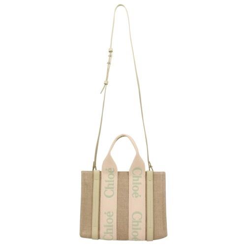 クロエ トートバッグ レディース ウッディ WOODY SMALL TOTE&S ブラウン CHLOE CHC23AS397 L17 38A LIGHT EUCALYPTUSの画像