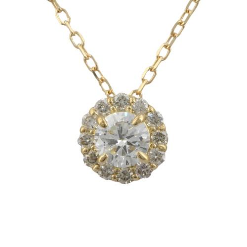 K18イエローゴールド ダイヤ0.12ct ネックレス ネックレス K18イエローゴールド ダイヤモンド 0.30/0.12ct : GINZA