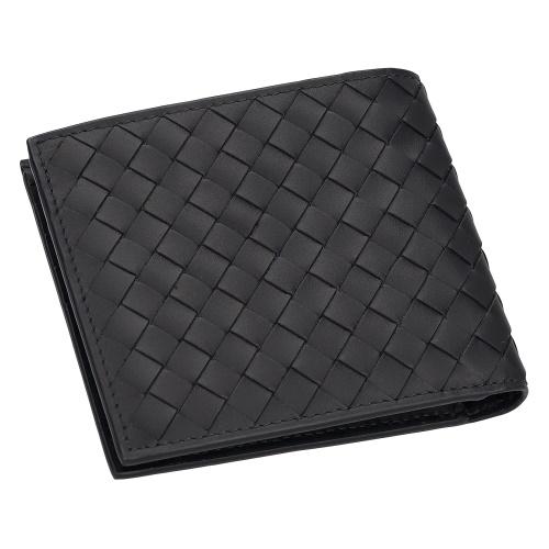 ボッテガヴェネタ 二つ折り財布 メンズ イントレチャート ブラック BOTTEGA VENETA 113993 V47W1 1000の画像