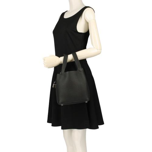 【超美品】ブラック❤︎エルメス　ピコタンロック　PM シルバー金具　W刻印 HERMES（エルメス） ピコタン・ロック18 ブラック トリヨンクレマンス