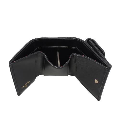 CHANEL 三つ折り財布 ブラック CHANEL シャネル 三つ折り財布 レディース ココマーク ブラック