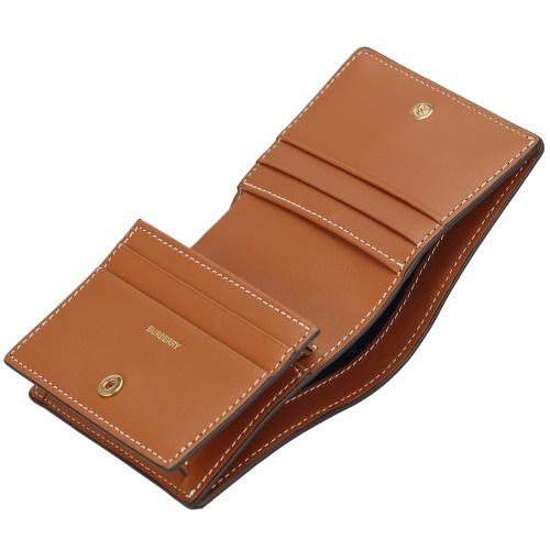 Burberry 二つ折り財布 ベージュ/ブラウン BURBERRY（バーバリー） 二つ折り財布 コンパクト財布 レディース バイ