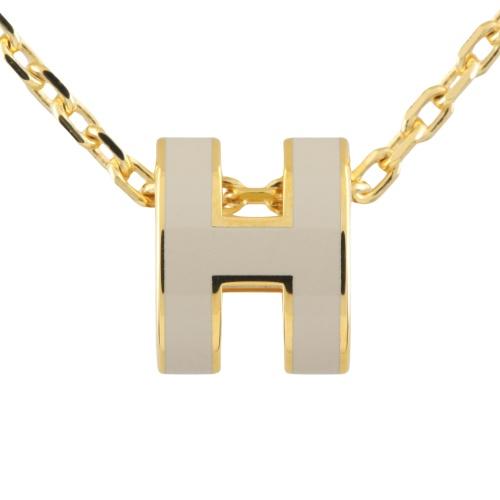 エルメス ネックレス レディース MINI POP H ベージュ HERMES H147992F MARRON GLACE/GDの画像