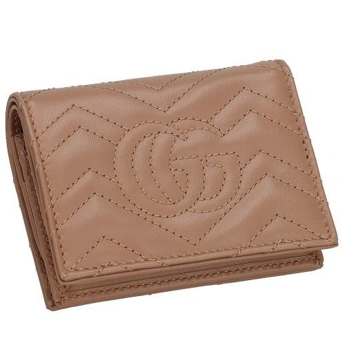 GUCCI / 2つ折り財布/レザー/ベージュ/レディース/466492・525040 GUCCI（グッチ） 二つ折り財布 レディース ダブルG ベージュ GUCCI