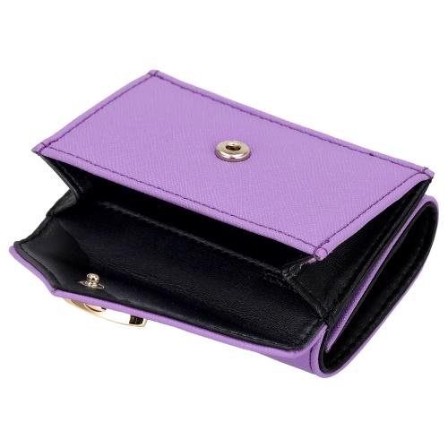 箱あり★ヴィヴィアンウエストウッド 三つ折り財布 本革 パープル ヴィヴィアンウエストウッド Vivienne Westwood 財布 三つ折り財布