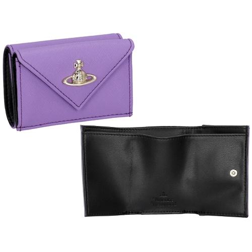 新品 ヴィヴィアン ウエストウッド Vivienne Westwood 3つ折り財布 パープル ヴィヴィアンウエストウッド 三つ折り財布 コンパクト財布 がま口財布