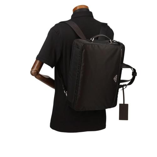 プラダ ビジネスバッグ メンズ トライアングルロゴ ブラック PRADA