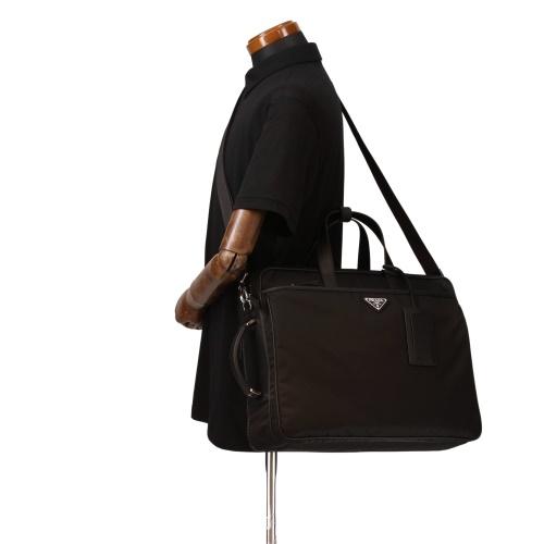 プラダ ビジネスバッグ メンズ トライアングルロゴ ブラック PRADA