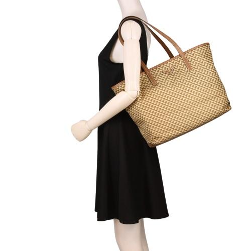 プラダ トートバッグ レディース トライアングルロゴ ブラウン PRADA