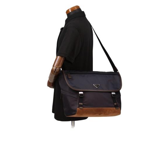 PRADA ネイビー ショルダーバッグ PRADA プラダ ショルダーバッグ レザー ネイビー レディース