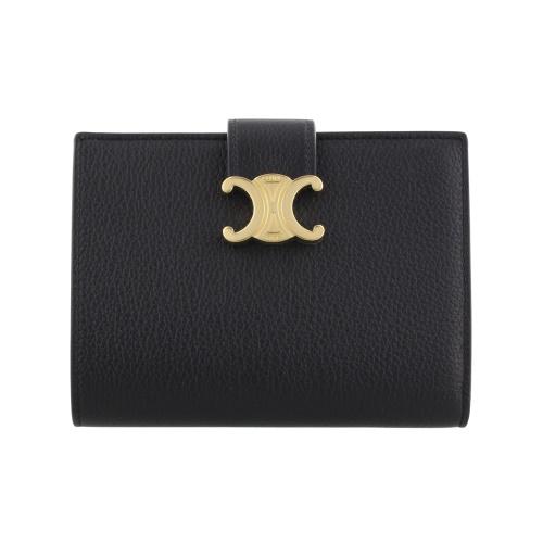 CELINE セリーヌ 二つ折り財布 レディース トリオンフ ブラック CELINE セリーヌ 二つ折り財布 レディース トリオンフ ブラック