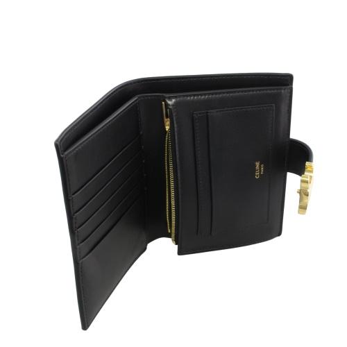 CELINE セリーヌ 二つ折り財布 レディース トリオンフ ブラック CELINE セリーヌ 二つ折り財布 レディース トリオンフ ブラック