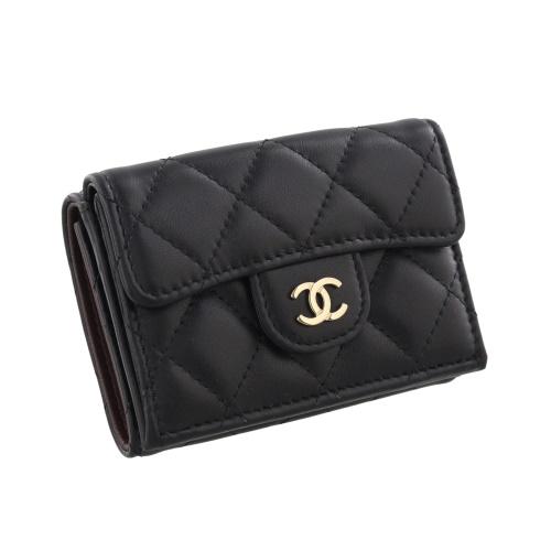 CHANEL（シャネル） 三つ折り財布 レディース ココマーク ブラック