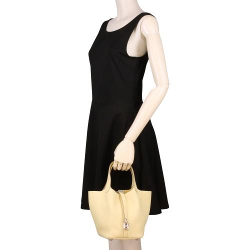 エルメス ピコタンPM ジョーヌミルトン トリヨンクレマンス シルバー金具 W刻印 HERMES Picotin PM_4