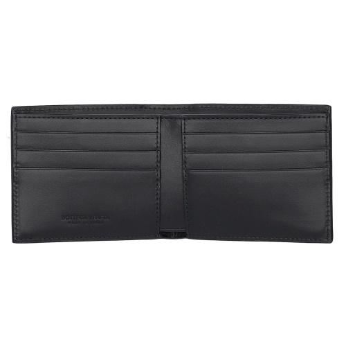 ボッテガヴェネタ 二つ折り財布 メンズ マキシイントレチャート MAXI INTRECCIATO ブラック BOTTEGA VENETA 649603 V47V1 8803の画像