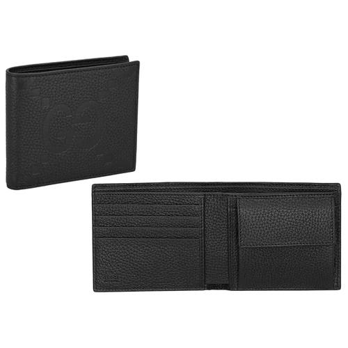 グッチ 二つ折り財布 メンズ ジャンボGG コインウォレット ブラック GUCCI 739479 AABY0 1000の画像