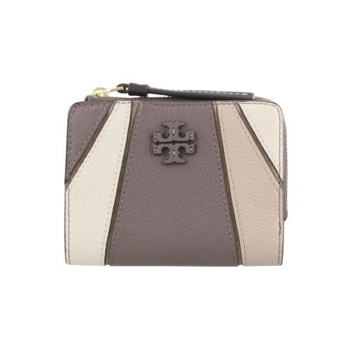 極美品　トリーバーチ　マックグロー　コンパクトウォレット　グレージュ TORY BURCH（トリーバーチ） TORY BURCH McGraw マックグロー Pleated