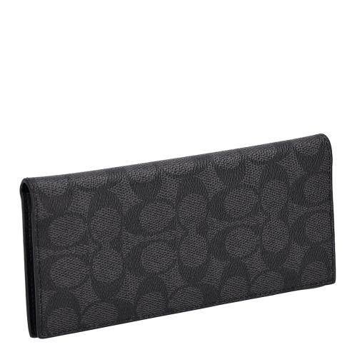 コーチ アウトレット 長財布 メンズ シグネチャー ブラック COACH 