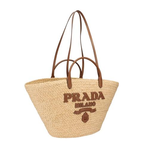 プラダ ショルダーバッグ レディース RAFIA+VITELLO ベージュ PRADA