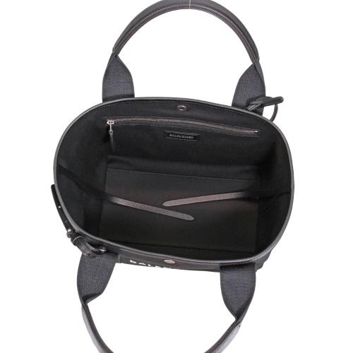 BALENCIAGA バレンシアガ ビアリッツ スモール ロゴ ハンドバッグ ショルダーバッグ キャンバス レザー ナチュラル ライトブラウン 茶 834501 BALENCIAGA - BALENCIAGA バレンシアガ ビアリッツ スモール ロゴ