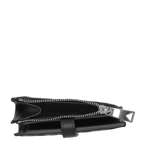 ボッテガヴェネタ 二つ折り財布 レディース イントレチャート ブラック BOTTEGA VENETA 600270 V3UH2 8803の画像