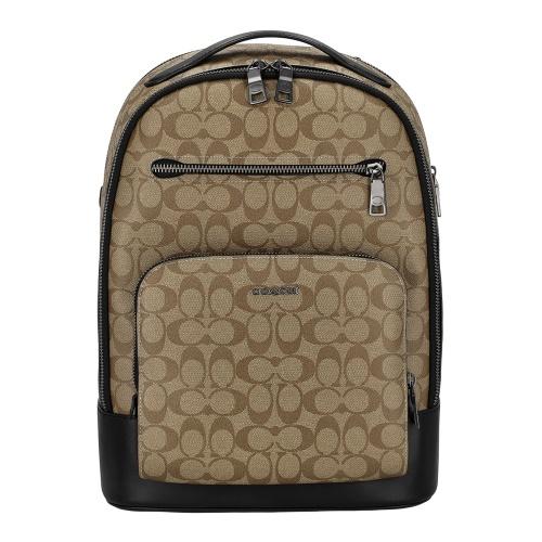 【新品未使用】COACH コーチ ロゴ柄 リュック ベージュ/ブラウン COACH（コーチ） アウトレット バックパック リュックサック メンズ