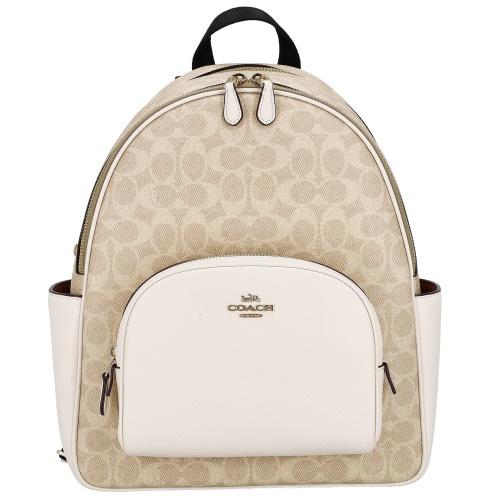 COACH ホワイト リュック コーチ アウトレット バックパック レディース シグネチャー コート