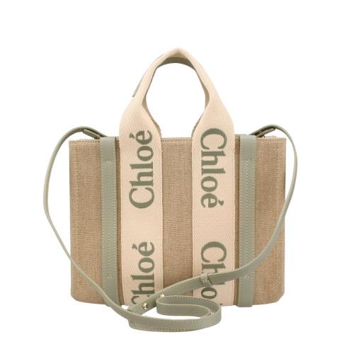 クロエ ハンドバッグ レディース ウッディ WOODY SMALL TOTE&S グリーン CHLOE CHC23AS397 L17 38T BLUISH GREENの画像