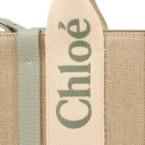 クロエ ハンドバッグ レディース ウッディ WOODY SMALL TOTE&S グリーン CHLOE CHC23AS397 L17 38T BLUISH GREENの画像