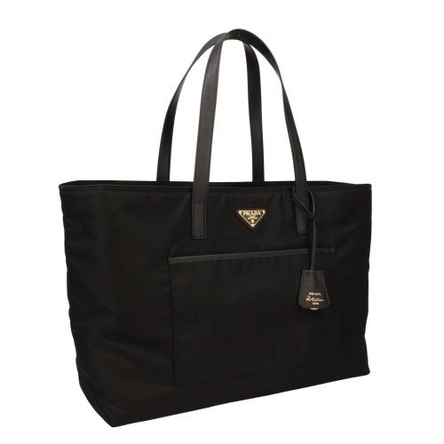 PRADA（プラダ） トートバッグ レディース TESSUTO+SAFFIANO ブラック