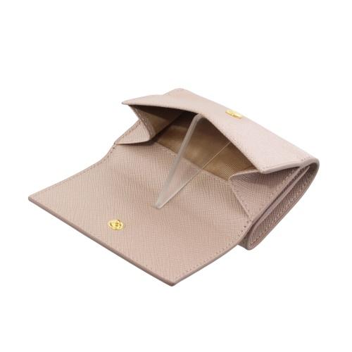 聖　PRADA ベージュ 三つ折り財布 プラダ三つ折り財布 PRADA折財布 ベージュ 【公式通販】