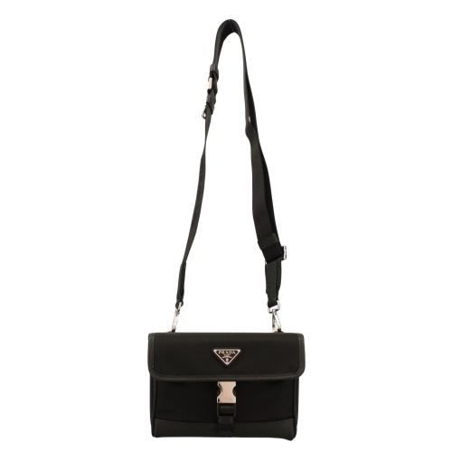 プラダ ショルダーバッグ メンズ TESSUTO+SAFFIANO ブラック PRADA 2ZH108 2DMH F0002 NEROの画像