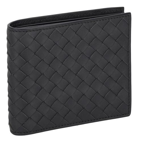 ボッテガヴェネタ 二つ折り財布 メンズ イントレチャート ブラック BOTTEGA VENETA 113993 V47W1 2015の画像