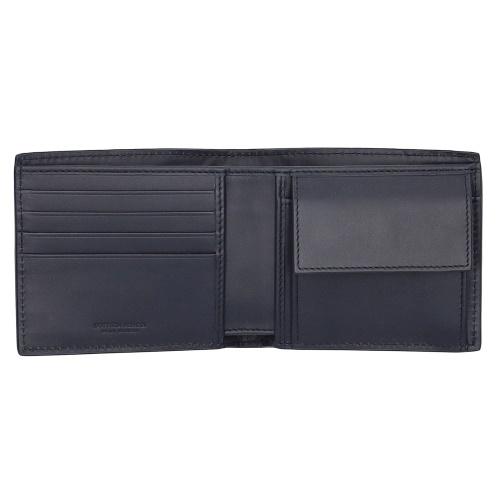 ボッテガヴェネタ 二つ折り財布 メンズ イントレチャート ブルー BOTTEGA VENETA 193642 V47W1 8838の画像