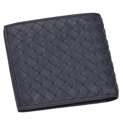 ボッテガヴェネタ 二つ折り財布 メンズ イントレチャート ブルー BOTTEGA VENETA 193642 V47W1 8838の画像
