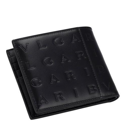 ブルガリ 二つ折り財布 メンズ Bulgari Logo Infinitum ブラック BVLGARI 292714 BLACKの画像