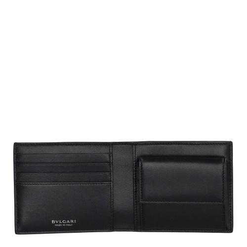 ブルガリ 二つ折り財布 メンズ Bulgari Logo Infinitum ブラック BVLGARI 292714 BLACKの画像