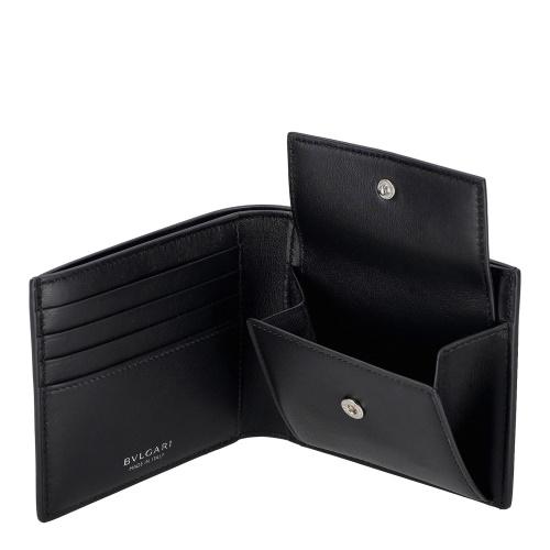 ブルガリ 二つ折り財布 メンズ Bulgari Logo Infinitum ブラック BVLGARI 292714 BLACKの画像