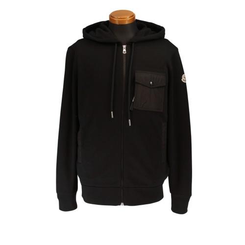 モンクレール パーカー ジップアップフーディー メンズ SWEATSHIRT ブラック MONCLER K2091 8G00072 999 BLACKの画像