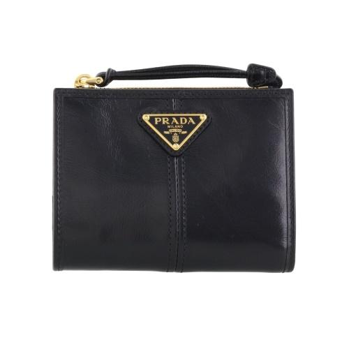 未使用に近いプラダ PRADA 1ML050 二つ折り財布 コンパクトウォレット PRADA（プラダ） 二つ折り財布 レディース ソフトルックスレザー PRADA