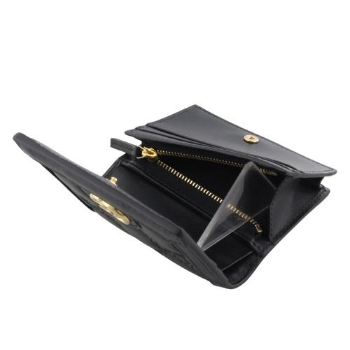 グッチ 二つ折り財布 レディース ブラック GUCCI 723786 UM8IG 1000の画像