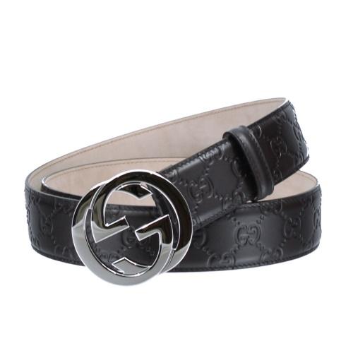 GUCCI（グッチ） ベルト メンズ インターロッキングG ブラック GUCCI