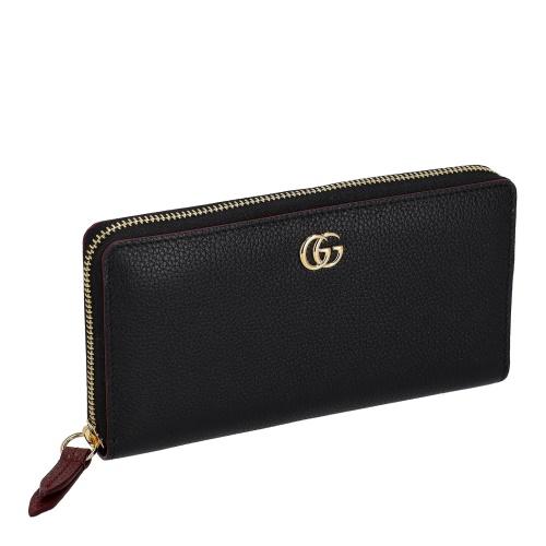 グッチ 長財布 レディース GGマーモント ジップアラウンドウォレット ブラック GUCCI 456117 AAE5F 1062の画像